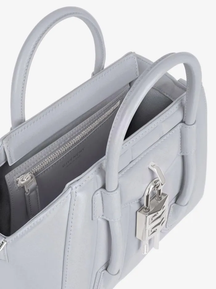 Women Antigona Givenchy Small Antigona Lock Bag In Box Leather Light Grey Women Antigona Givenchy Small Antigona Lock Bag In Box Leather Light Grey