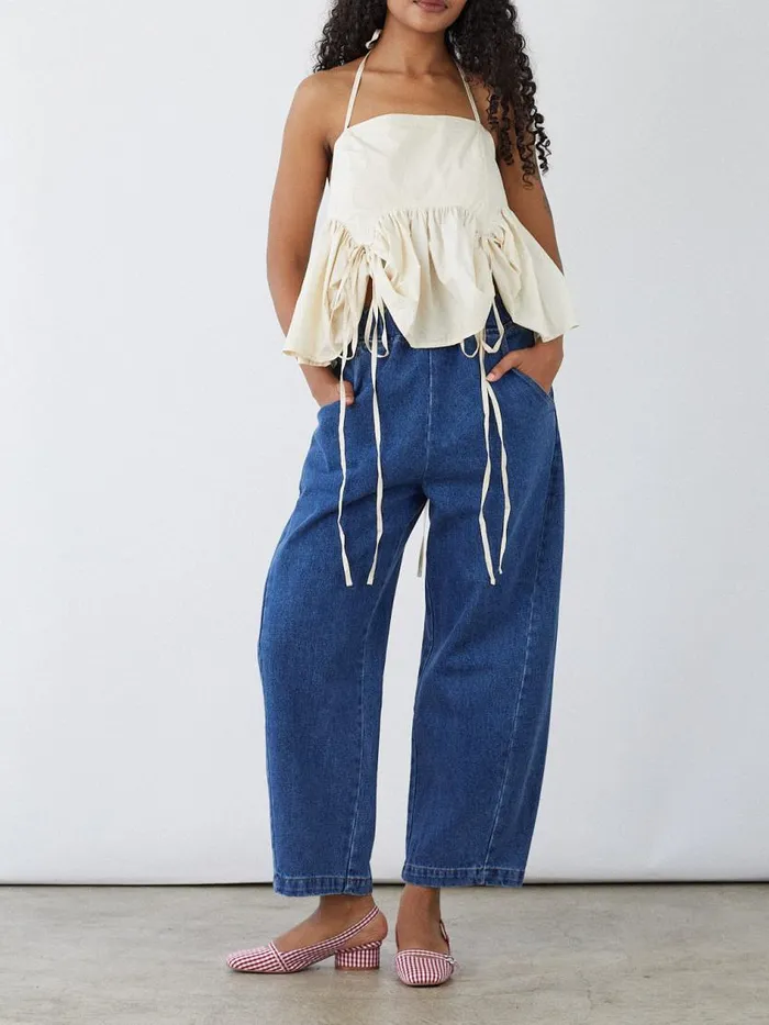 Women Arc Pants Blue Denim Lisa Says Gah Pants