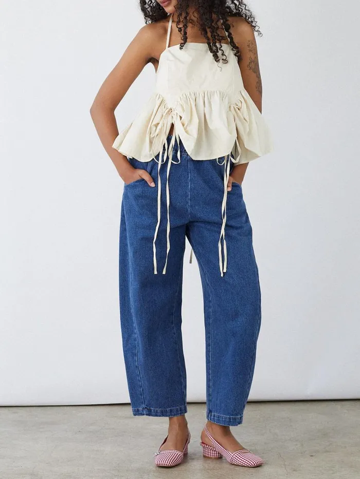 Women Arc Pants Blue Denim Lisa Says Gah Pants