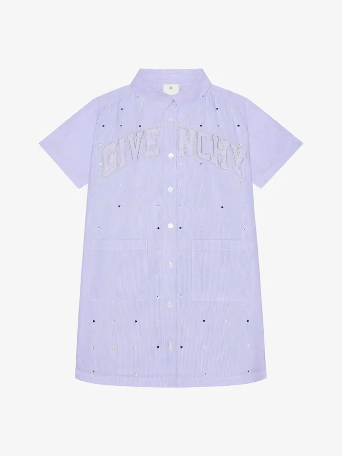 Women Baby 1 Month To 3 Years Givenchy GIVENCHY College Shirt Dress In Cotton With Stripes Whiteblue Women Baby 1 Month To 3 Years Givenchy GIVENCHY College Shirt Dress In Cotton With Stripes Whiteblue