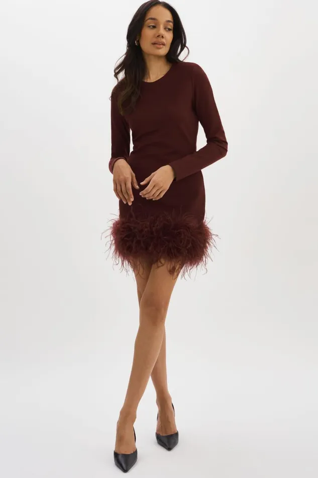 Women BAHIRA Mini Dress Mahogany LAMARQUE Dresses Women BAHIRA Mini Dress Mahogany LAMARQUE Dresses