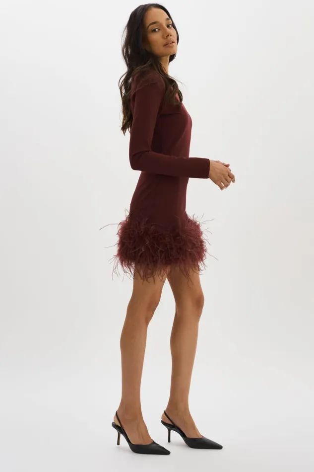 Women BAHIRA Mini Dress Mahogany LAMARQUE Dresses Women BAHIRA Mini Dress Mahogany LAMARQUE Dresses