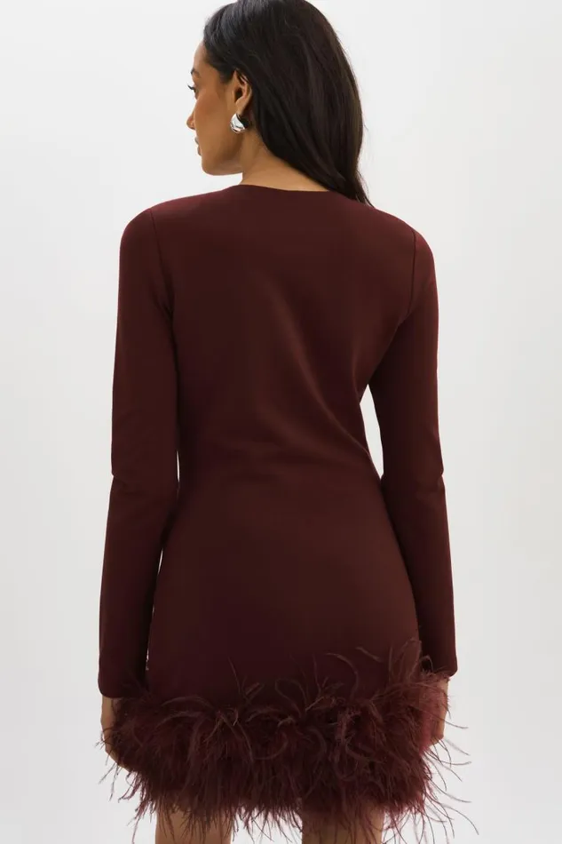 Women BAHIRA Mini Dress Mahogany LAMARQUE Dresses Women BAHIRA Mini Dress Mahogany LAMARQUE Dresses