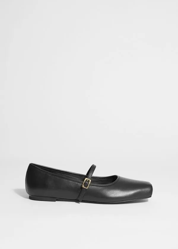 Women Ballerinas and Other Stories SquareToe Ballet Flats Black