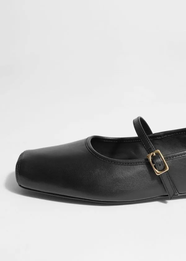 Women Ballerinas and Other Stories SquareToe Ballet Flats Black