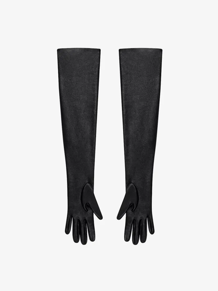 Women Belts Givenchy Voyou Long Zipped Gloves In Leather Black Women Belts Givenchy Voyou Long Zipped Gloves In Leather Black