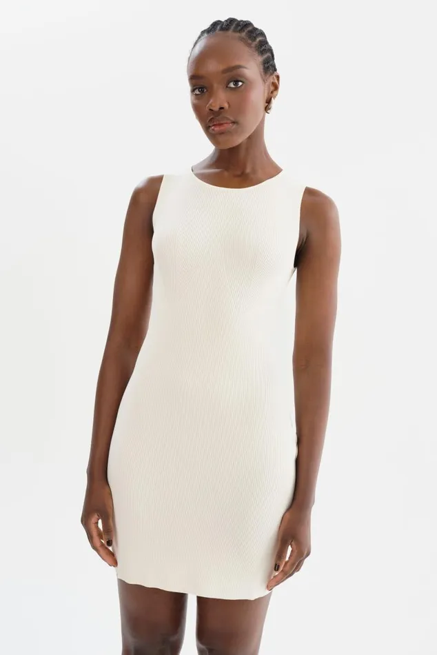 Women BENDITA Knit Dress Off White LAMARQUE Dresses