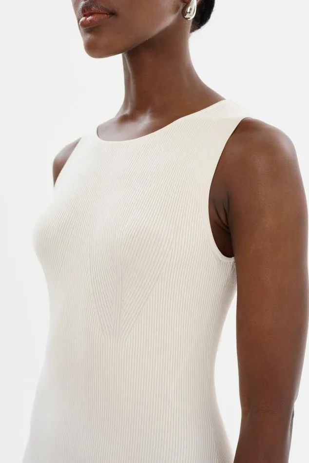 Women BENDITA Knit Dress Off White LAMARQUE Dresses