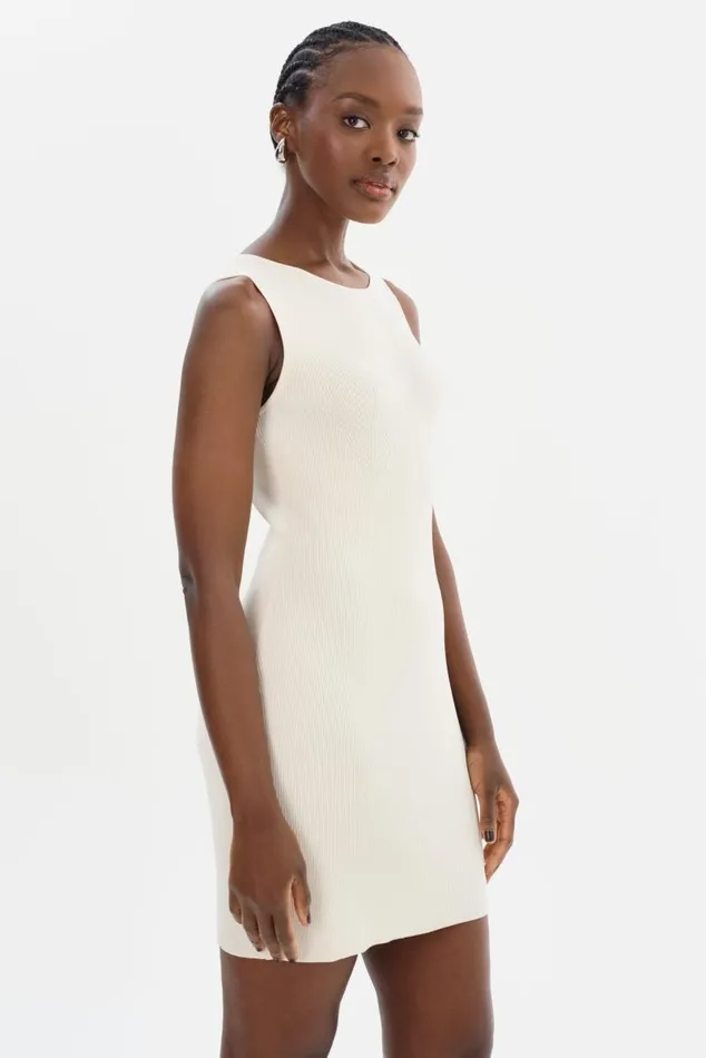 Women BENDITA Knit Dress Off White LAMARQUE Dresses