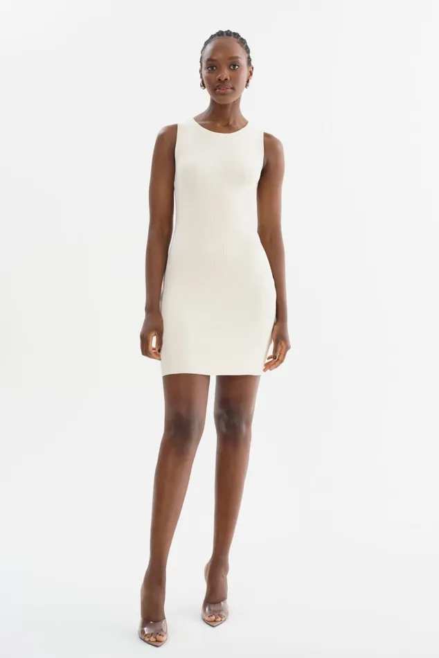 Women BENDITA Knit Dress Off White LAMARQUE Dresses