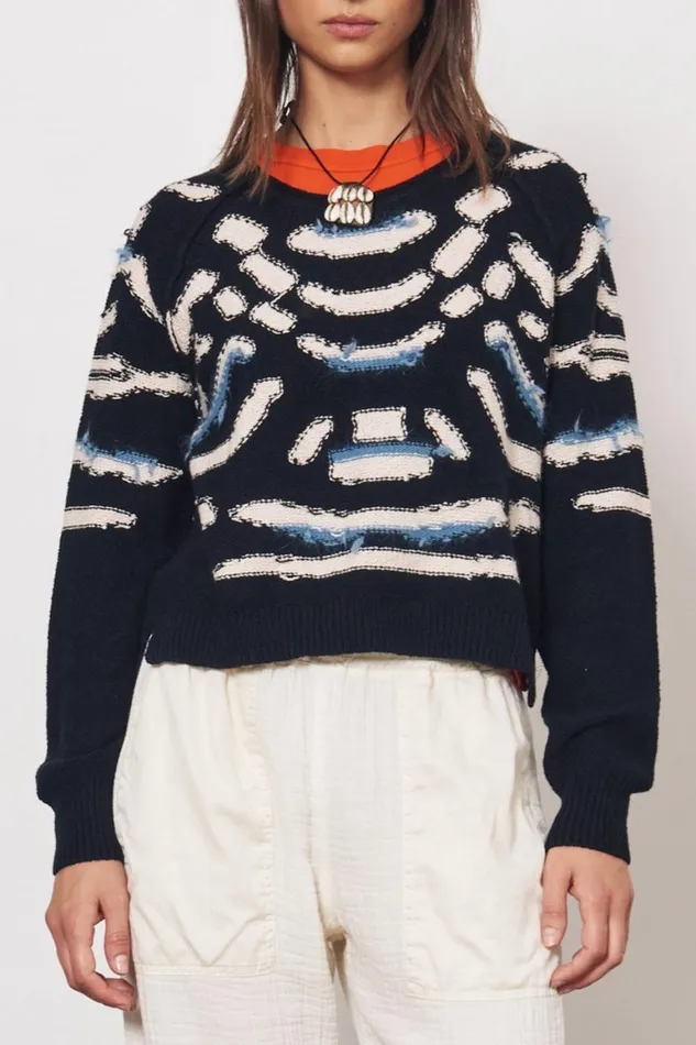 Women Black Chalk Zuri Pullover Raquel Allegra Sweaters and Knits