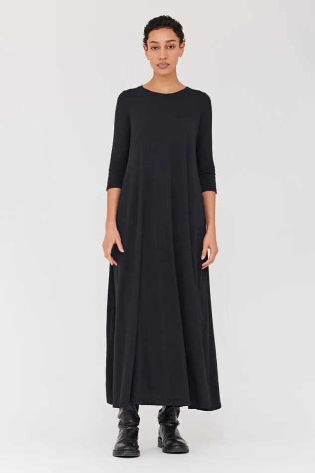 Women Black Classic Jersey Drama Maxi Dress Raquel Allegra Dresses