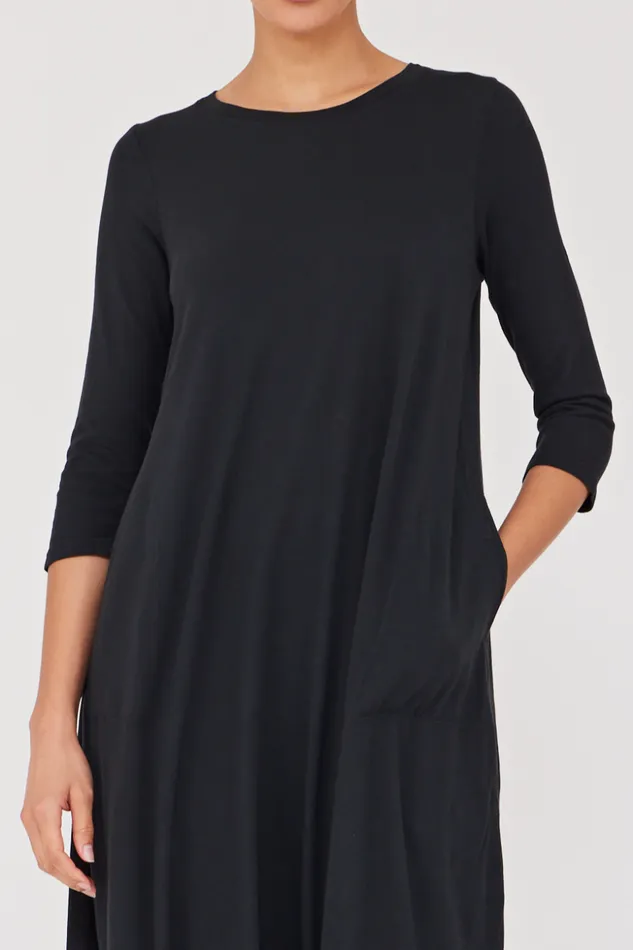 Women Black Classic Jersey Drama Maxi Dress Raquel Allegra Dresses