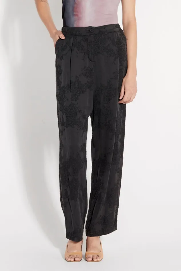 Women Black Silk Jacquard Bianca Pant Raquel Allegra Bottoms