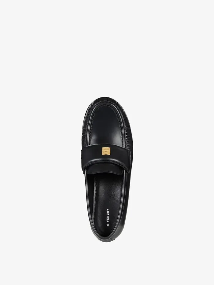 Women Boots and Booties Givenchy 4G Loafers In Leather Black