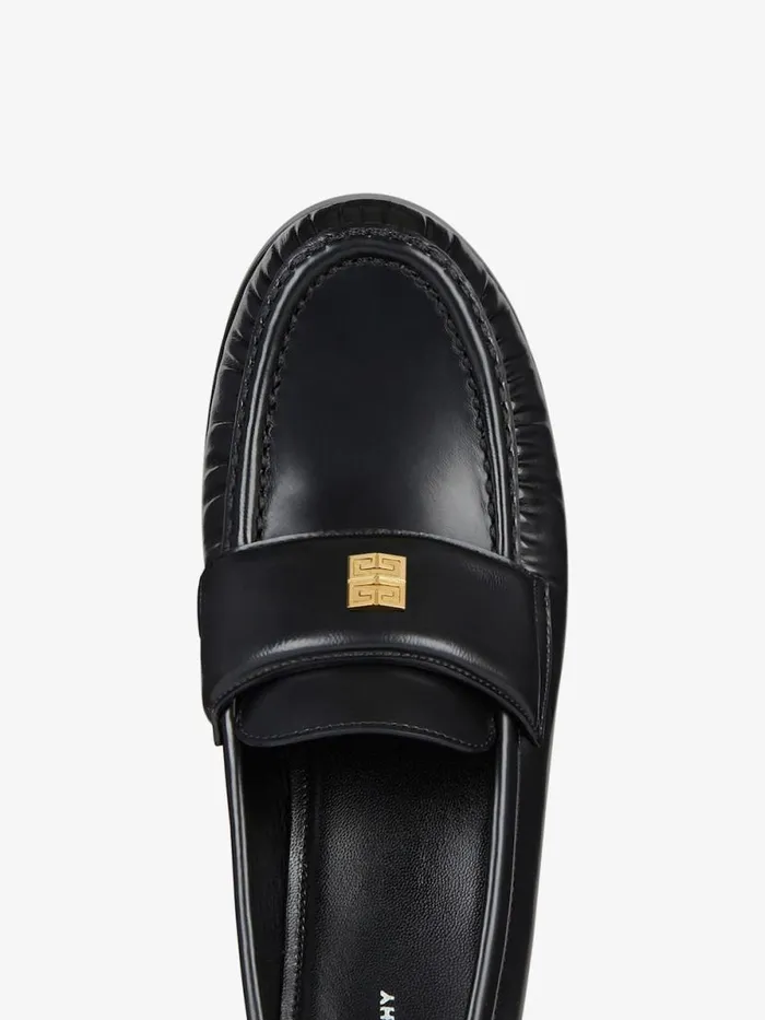 Women Boots and Booties Givenchy 4G Loafers In Leather Black