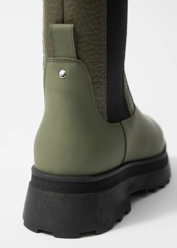 Women Boots and Other Stories Lined Leather Chelsea Boots Dusty Green