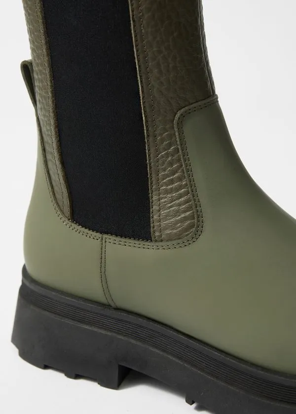 Women Boots and Other Stories Lined Leather Chelsea Boots Dusty Green