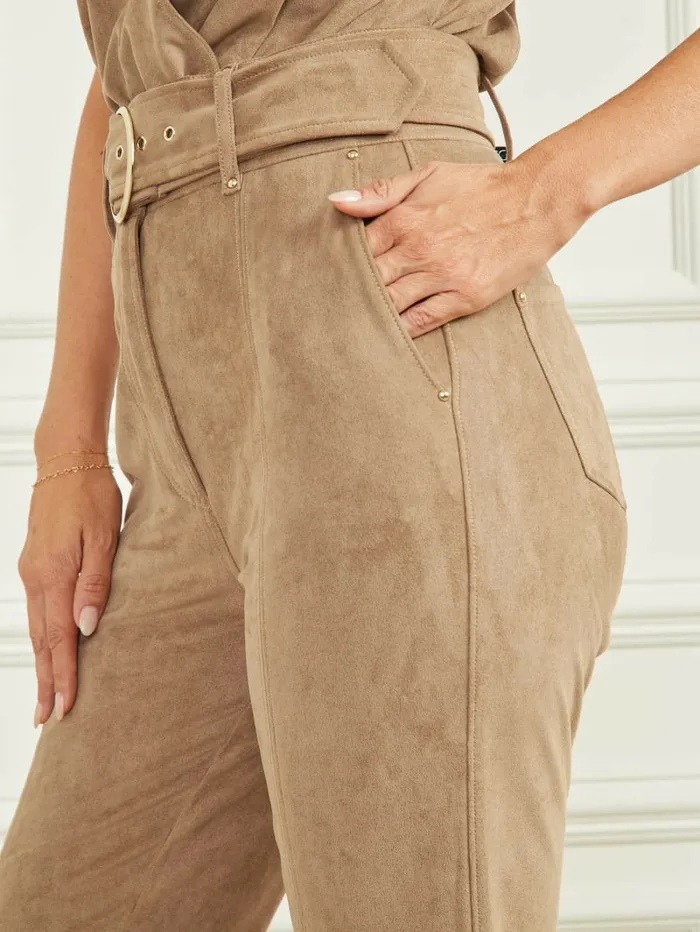 Women Bottoms GUESS Kasia FauxSuede Pant Truffle Dust Multi Women Bottoms GUESS Kasia FauxSuede Pant Truffle Dust Multi