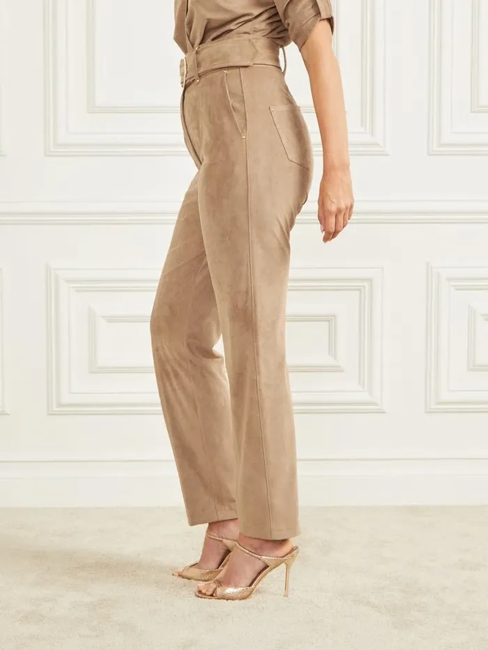 Women Bottoms GUESS Kasia FauxSuede Pant Truffle Dust Multi Women Bottoms GUESS Kasia FauxSuede Pant Truffle Dust Multi