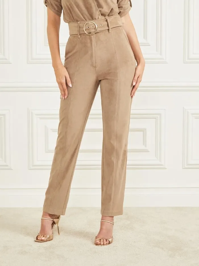 Women Bottoms GUESS Kasia FauxSuede Pant Truffle Dust Multi Women Bottoms GUESS Kasia FauxSuede Pant Truffle Dust Multi