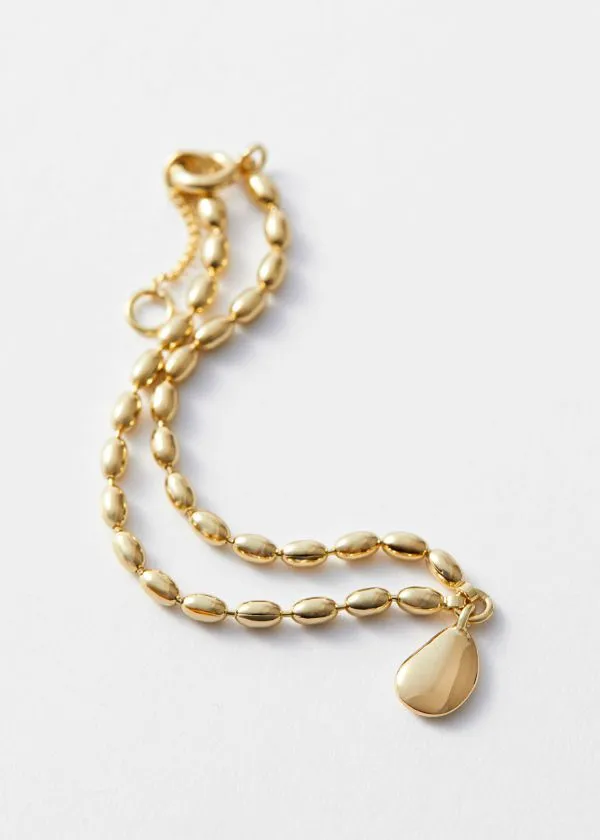 Women Bracelets and Other Stories Pebble Link Bracelet Gold