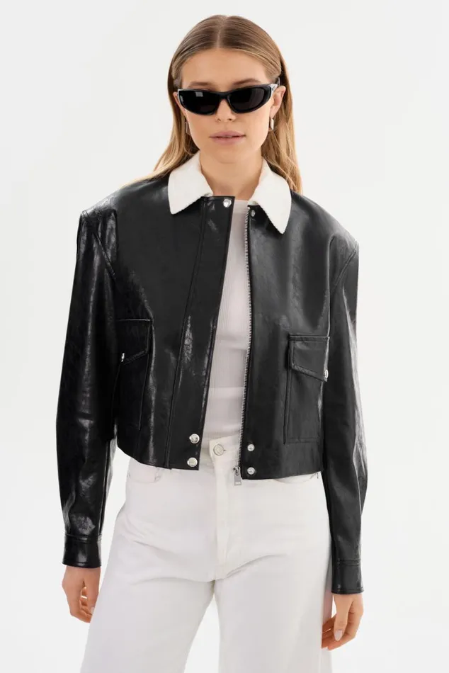 Women BRAYLIN Faux Leather Jacket Black LAMARQUE Leather Jackets Women BRAYLIN Faux Leather Jacket Black LAMARQUE Leather Jackets