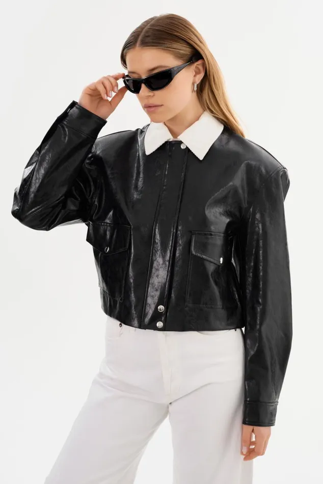 Women BRAYLIN Faux Leather Jacket Black LAMARQUE Leather Jackets Women BRAYLIN Faux Leather Jacket Black LAMARQUE Leather Jackets
