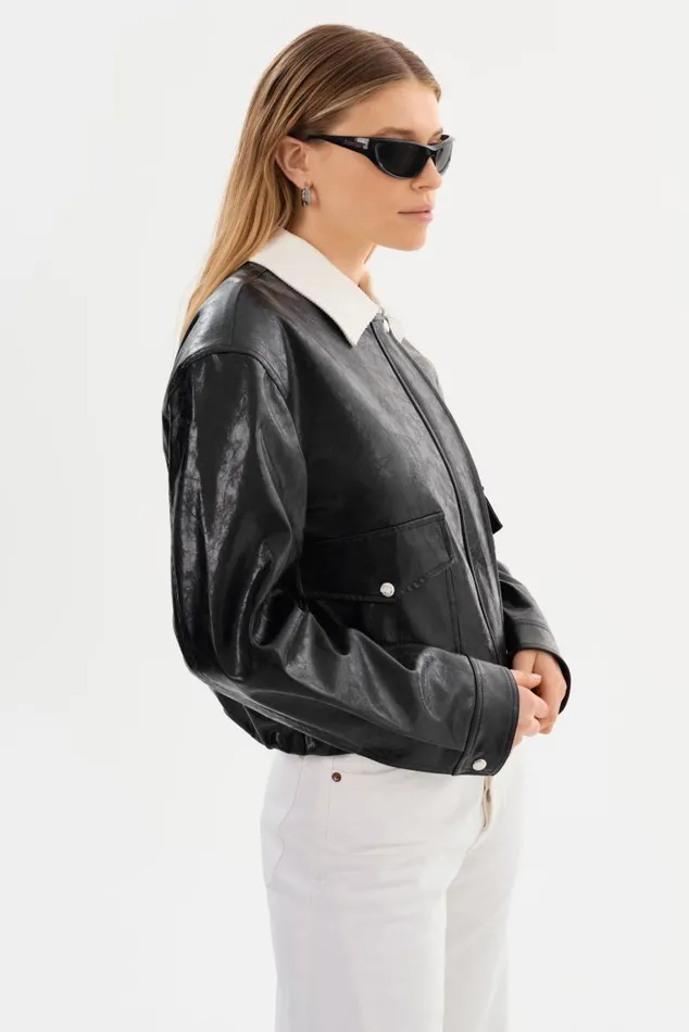 Women BRAYLIN Faux Leather Jacket Black LAMARQUE Leather Jackets Women BRAYLIN Faux Leather Jacket Black LAMARQUE Leather Jackets