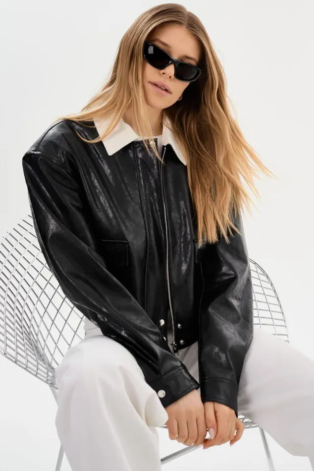 Women BRAYLIN Faux Leather Jacket Black LAMARQUE Leather Jackets Women BRAYLIN Faux Leather Jacket Black LAMARQUE Leather Jackets