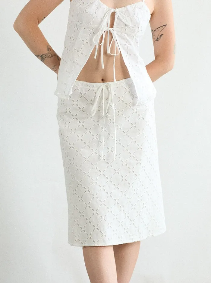 Women Cedar Eyelet Skirt White Lisa Says Gah Skirts