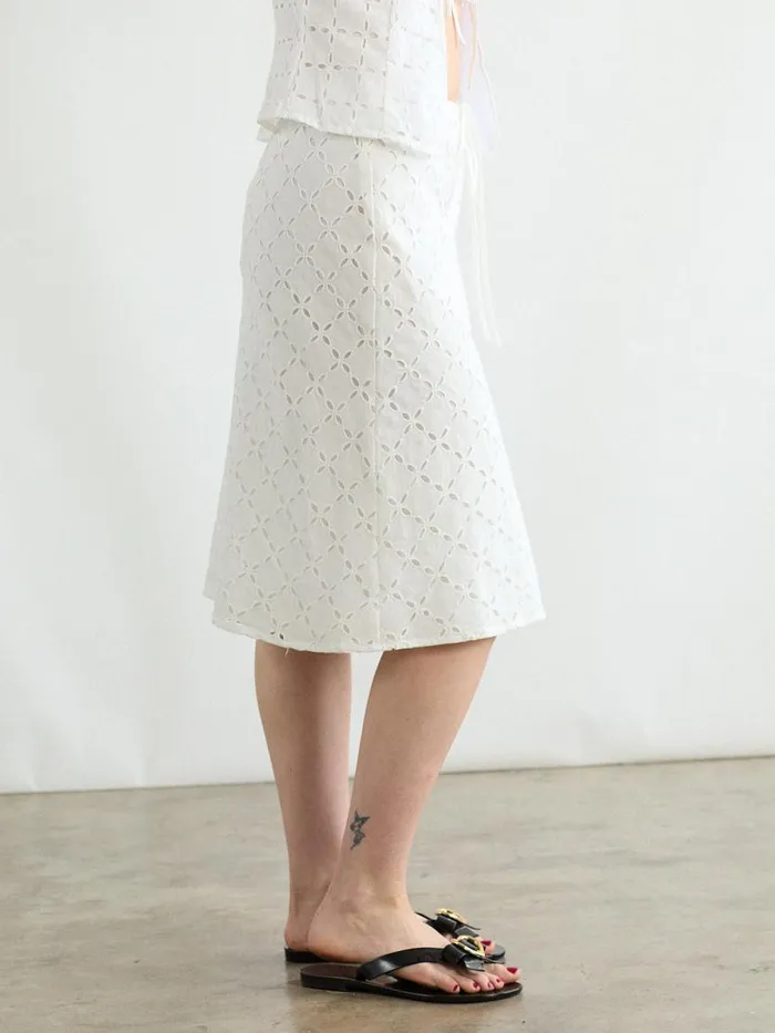 Women Cedar Eyelet Skirt White Lisa Says Gah Skirts