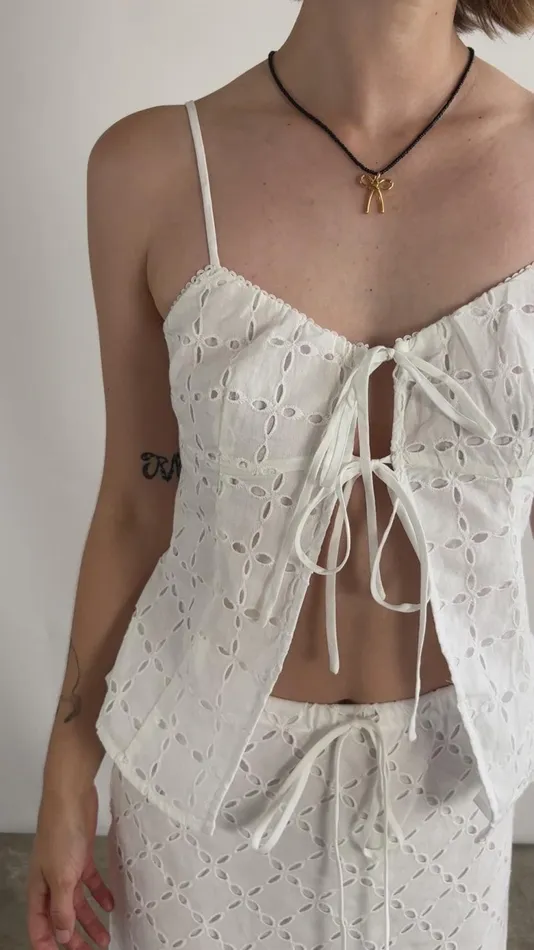 Women Cedar Eyelet Skirt White Lisa Says Gah Skirts