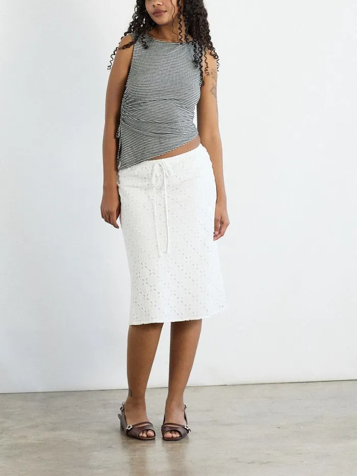Women Cedar Eyelet Skirt White Lisa Says Gah Skirts