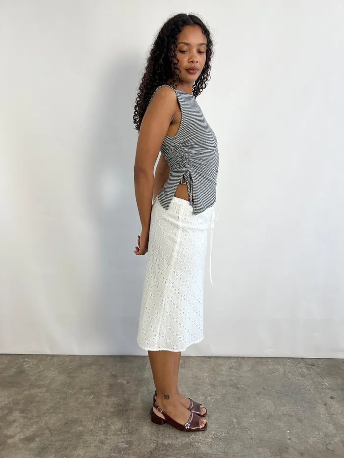 Women Cedar Eyelet Skirt White Lisa Says Gah Skirts