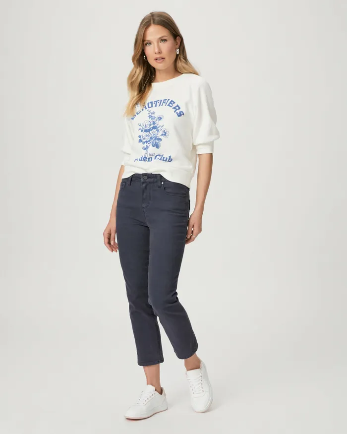Women Cindy Crop Straight Jean 8211 Vintage Navy Haze Denim PAIGE
