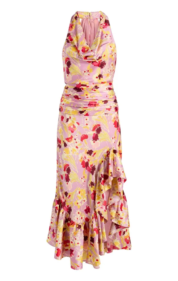 Women Cinq Sept Cocktail and Evening Tossed Floral Olivia Dress Mauve Orchid Multi