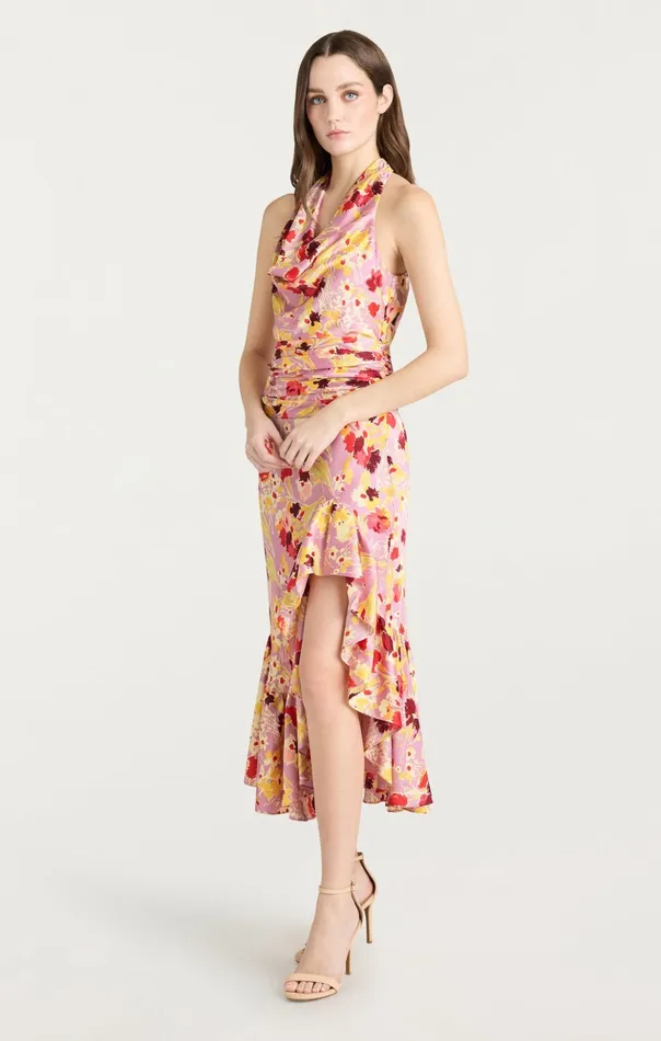 Women Cinq Sept Cocktail and Evening Tossed Floral Olivia Dress Mauve Orchid Multi