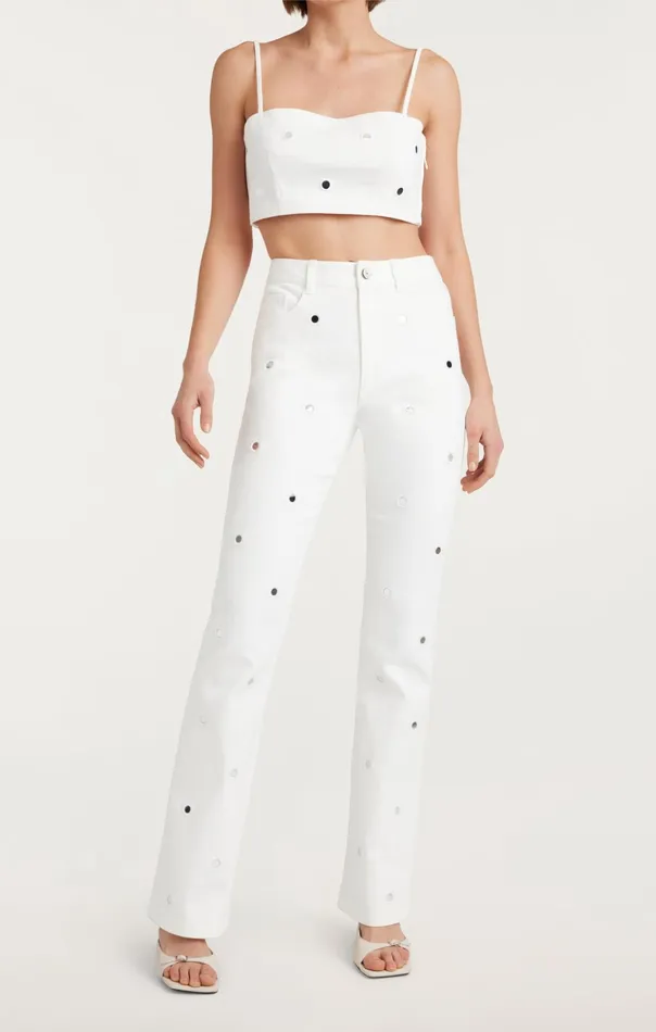 Women Cinq Sept Denim Mirror Denim Shailene Pant White