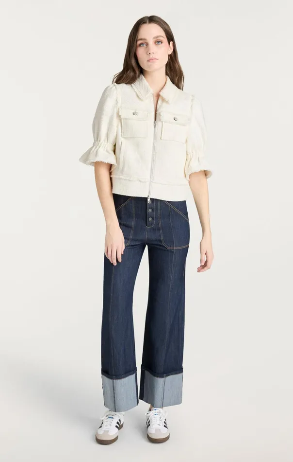 Women Cinq Sept Jackets Boucle Holly Jacket Gardenia