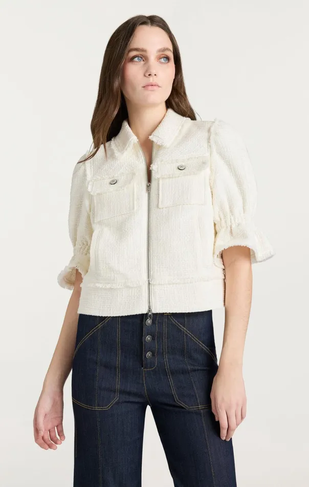 Women Cinq Sept Jackets Boucle Holly Jacket Gardenia
