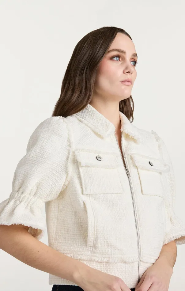 Women Cinq Sept Jackets Boucle Holly Jacket Gardenia