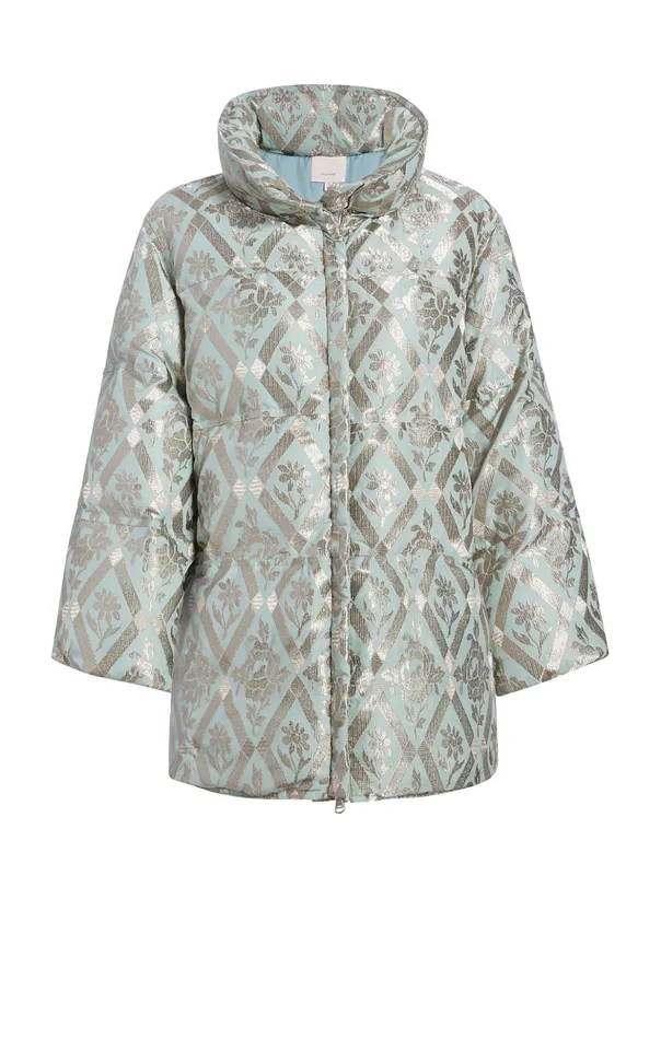 Women Cinq Sept Jackets Diamond Floral Hallie Puffer Celestial Blue