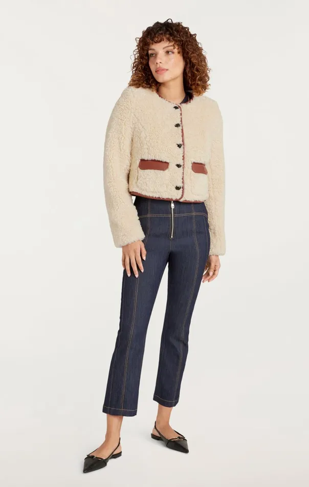 Women Cinq Sept Jackets Naia Jacket Ivorymahogany