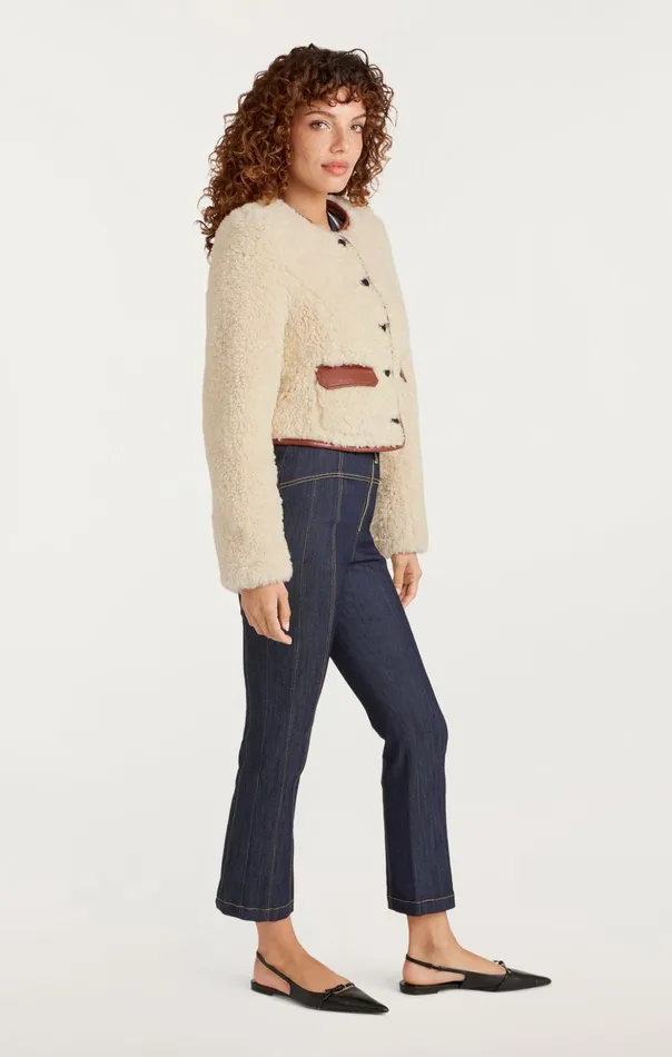 Women Cinq Sept Jackets Naia Jacket Ivorymahogany