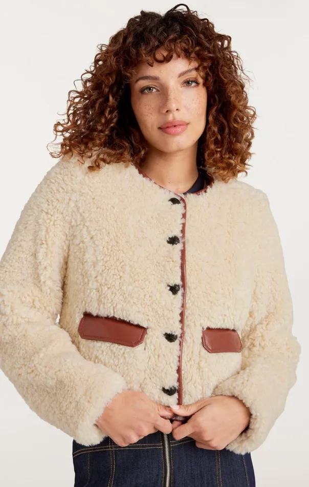 Women Cinq Sept Jackets Naia Jacket Ivorymahogany