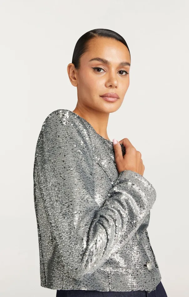 Women Cinq Sept Jackets Sequin Randi Jacket Silver
