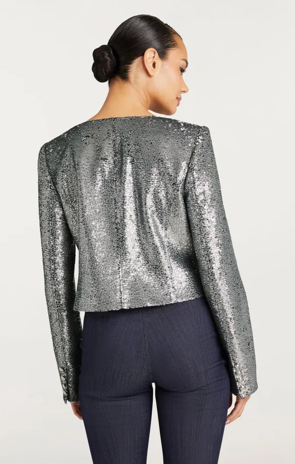 Women Cinq Sept Jackets Sequin Randi Jacket Silver