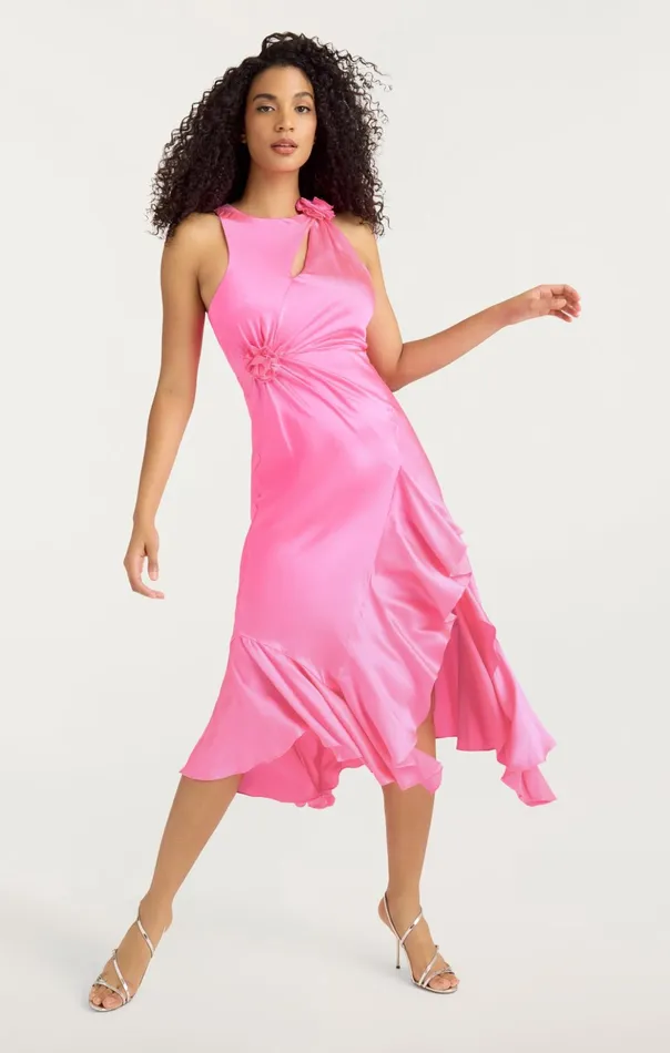 Women Cinq Sept Midi Cates Dress Electric Pink