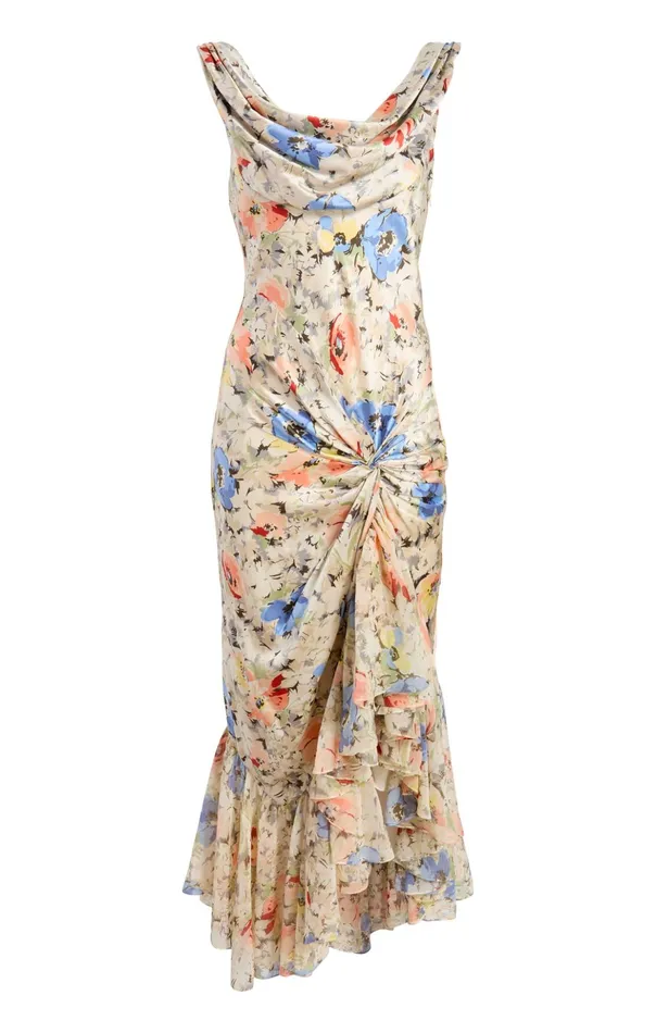 Women Cinq Sept Midi Ciara Dress Ivory Multi